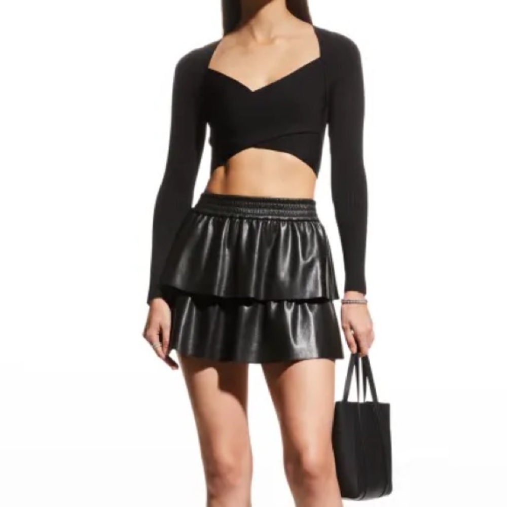 Alice + Olivia Jia leather mini skirt